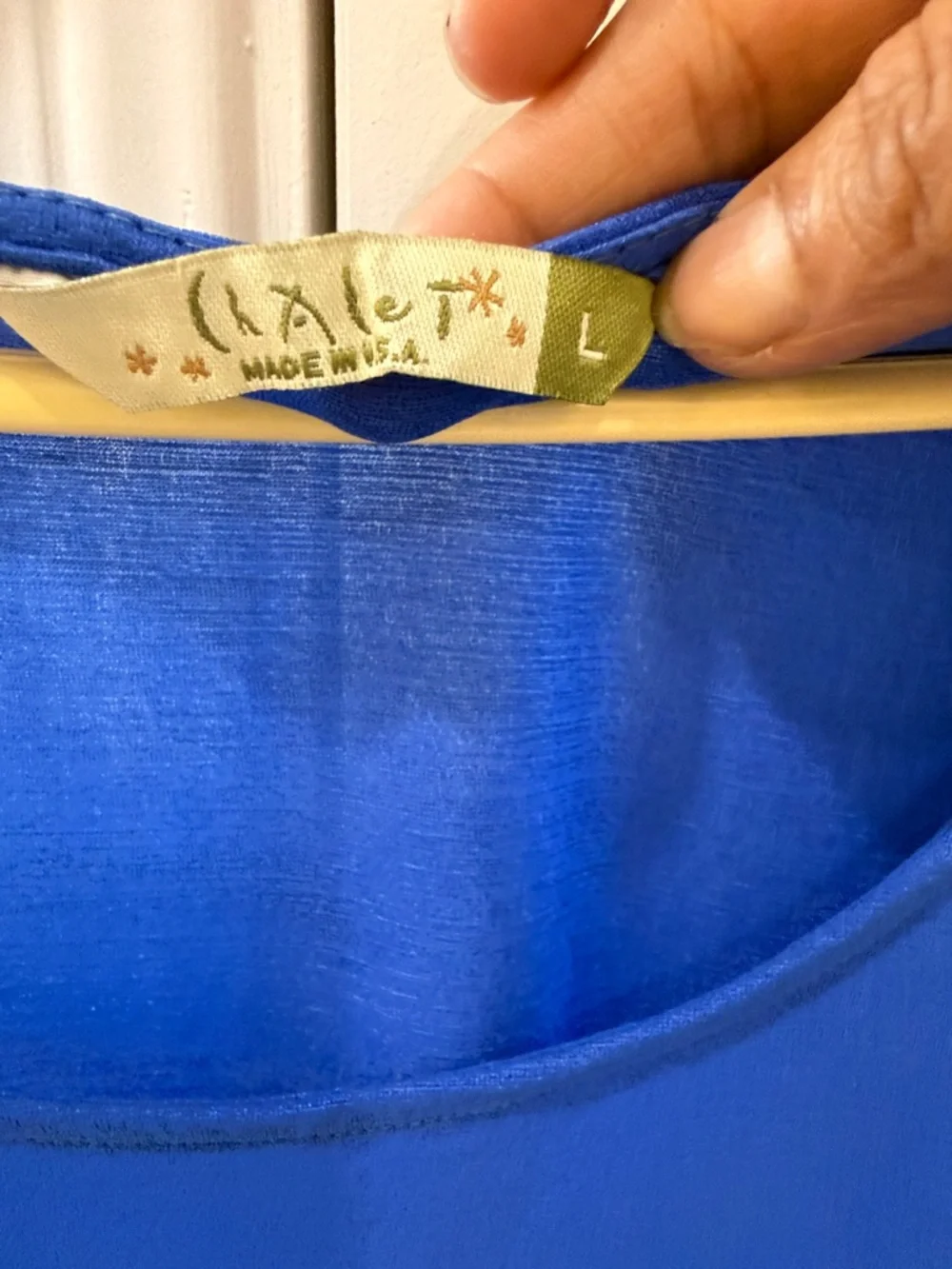 Chalet Beautiful Bright Royal Blue Scoop Neck Long Top - Picture 2 of 4